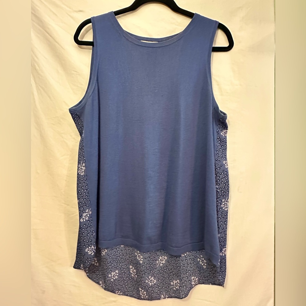 LOFT Blue Relaxed Sleeveless Tank Top - Picture 1 of 3